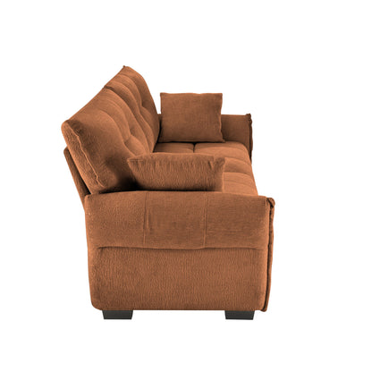 Modern Sofa & Pillows, Textured Cover, High Rebound Cushions