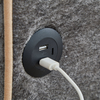 Pull Out Sofa Bed With Adjustable 3 Position Backrest, USB Charging Ports, Side Pockets