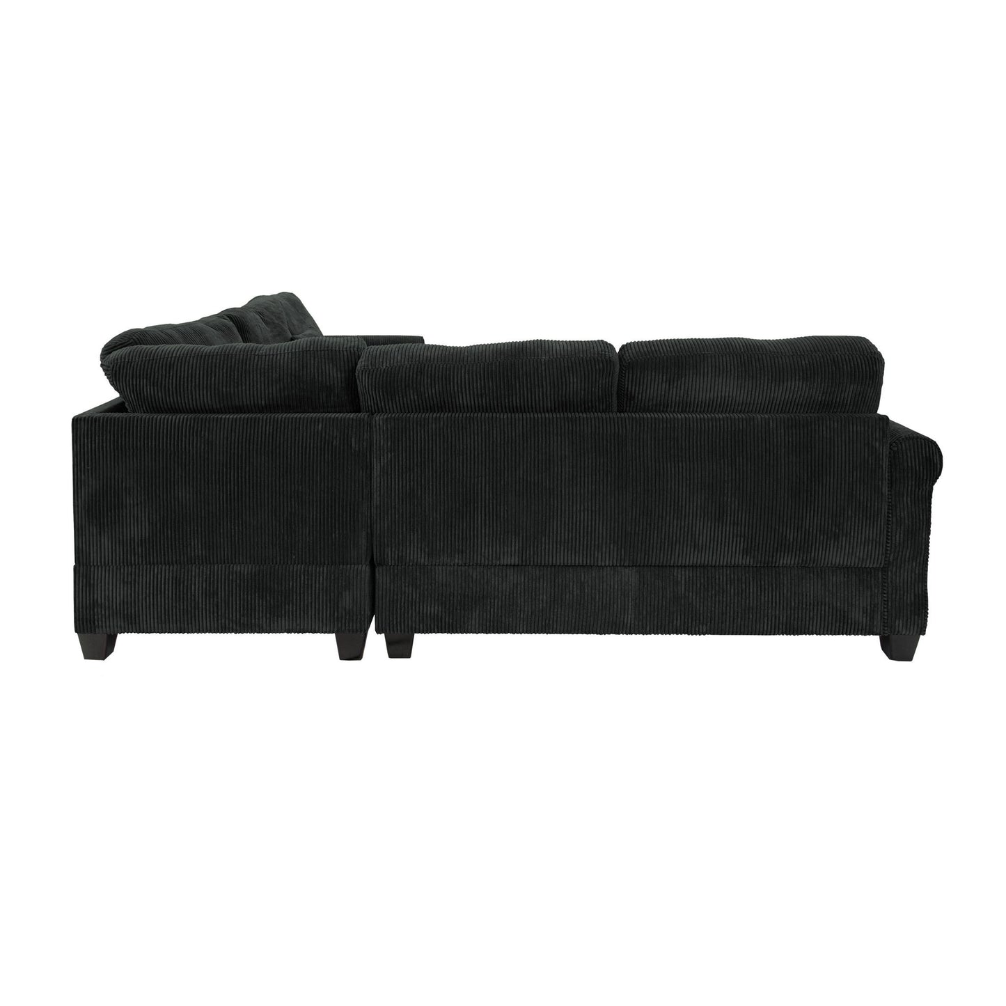 Modern Sectional Set With Corner Wedge, Loveseat, Ottoman & 2 Pillows