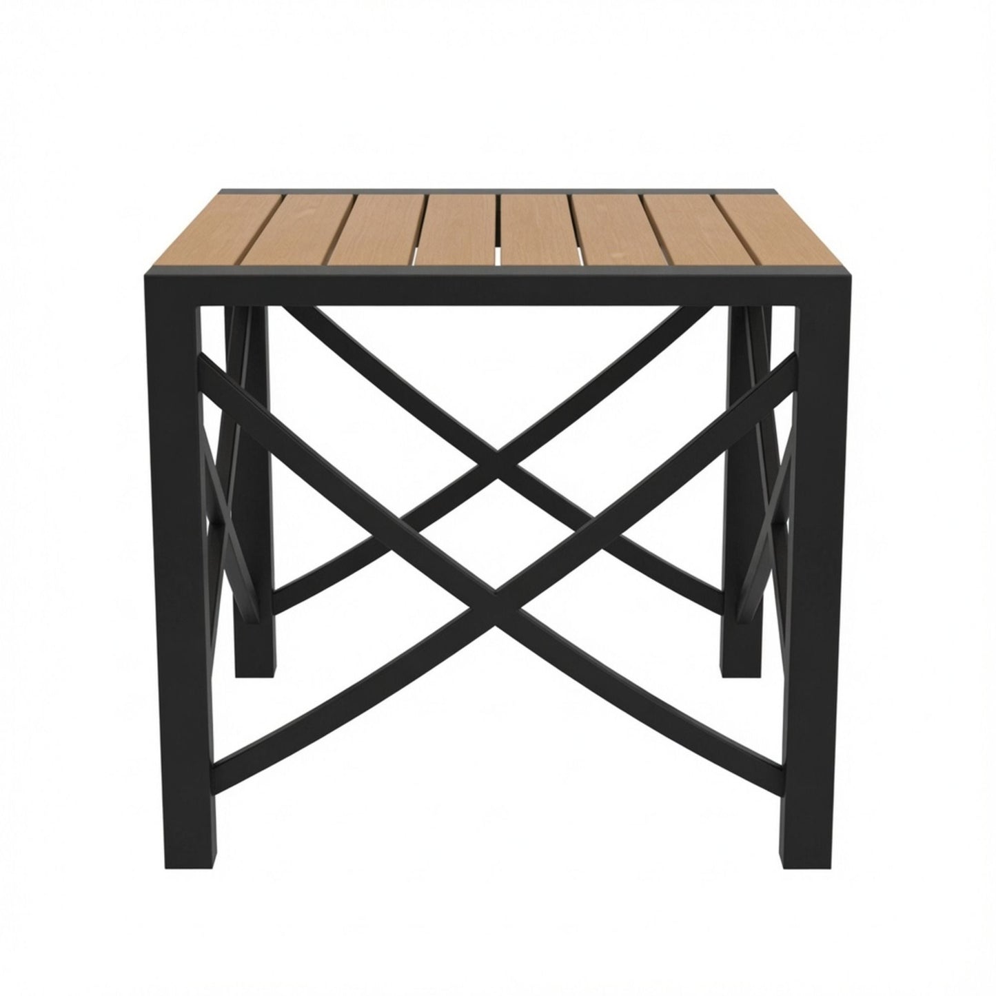 Square Outdoor Patio End Table - Black