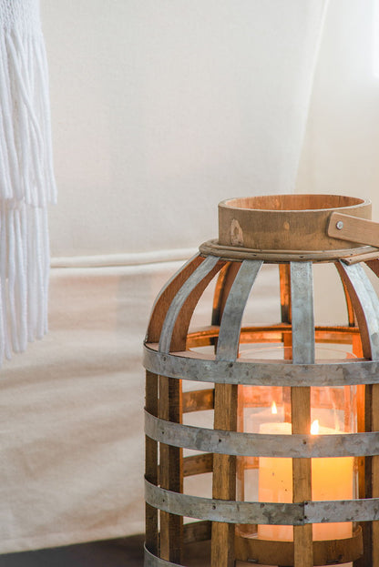 Decorative Lantern With Handle, Wooden Lantern For Indoor Outdoor, Home Garden Wedding