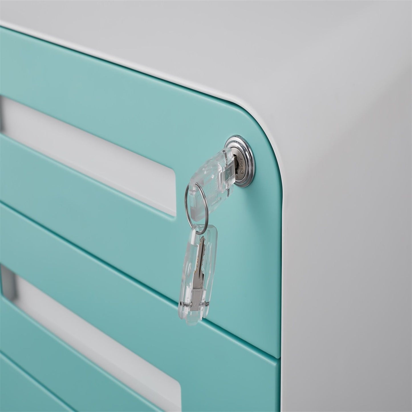 3 Drawer Mobile File Cabinet Under Desk Office, Simple Style Versatile Storage Cabinet For Legal / Letter / A4 Files, 5 Wheel Design Anti-Tilting Cold Rolled Steel Waterproof Moisture-Proof