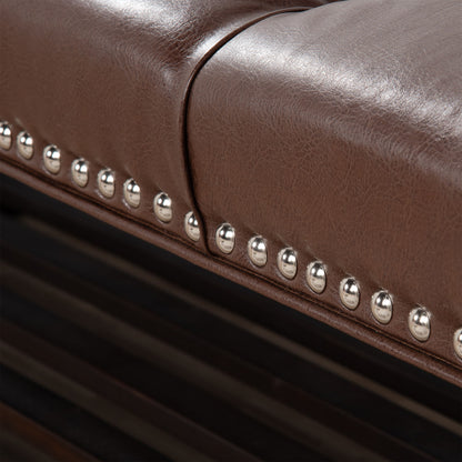 Bedroom End Of Bed Bench Tufted Upholstered End Of Bed Bench End Of Bed Entrance Shoe Bench With Nailhead Trim And Shelf Bedroom Upholstered Bench Living Room Shoe Rack Footstool