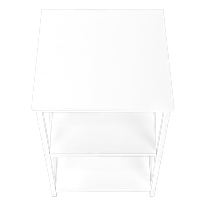 3 Tier Accent Table, Side Marble Look Contemporary & Modern