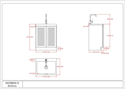 Murphy - Laundry Cabinet & Faucet And Stainless Steel Sink