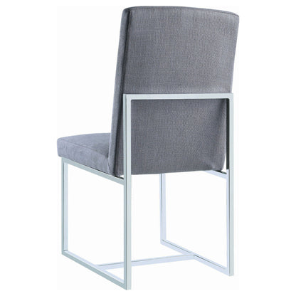Upholstered Dining Chair Set With Base (Set of 2) - Gray