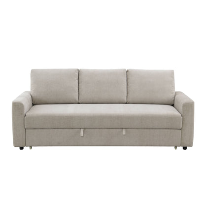 Leira - Linen Pull Out Sleeper Sofa - Beige