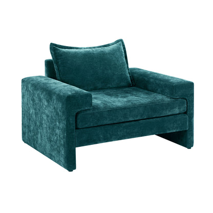 Upholstered Accent Chair With Wide Armrests And Ergonomic Back Support