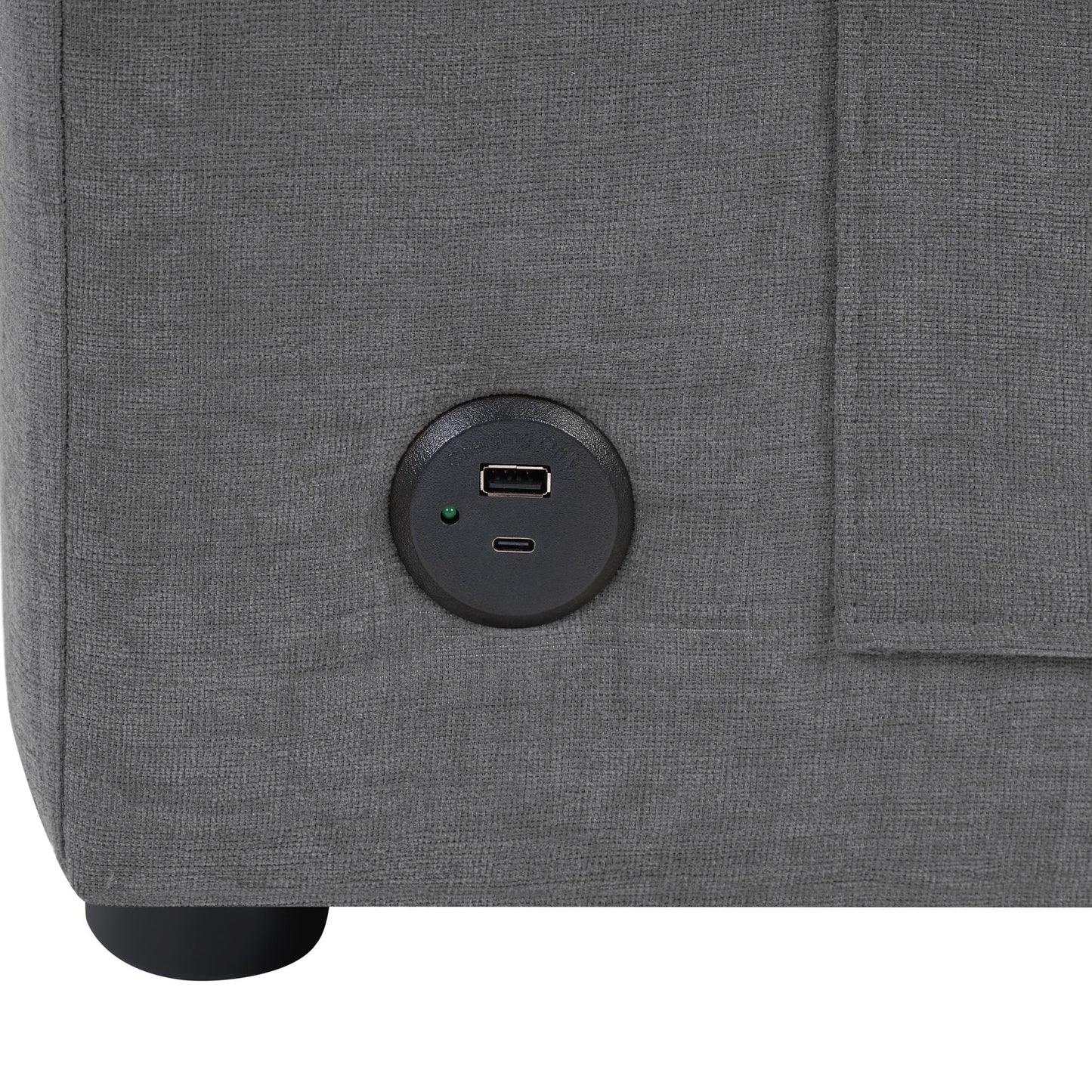 Modern L-Shaped Sectional Sofa With Curved Chaise, USB Ports, And Side Storage Pockets