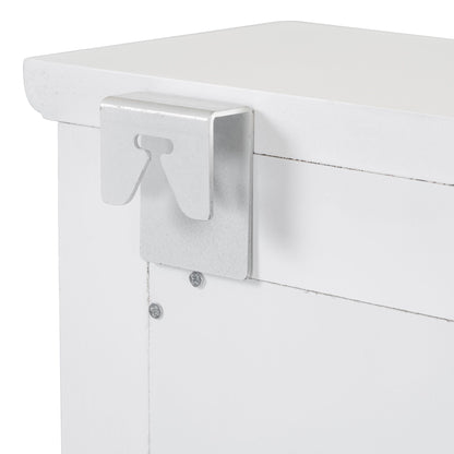Floating Makeup Vanity With Big Mirror, Wall Mounted Storage Vanity With Drawers, Pockets & Hooks, Space Saving Decorative Home Organizer - White