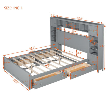Bed With All In One Cabinet, Shelf And Sockets