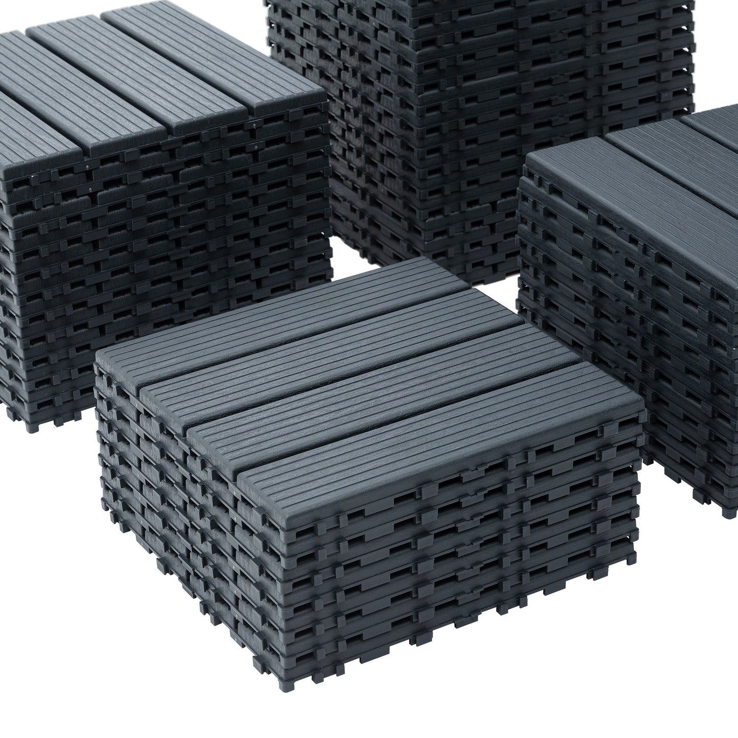 Interlocking Plastic Deck Tiles, Waterproof Outdoor / Indoor Patio Flooring