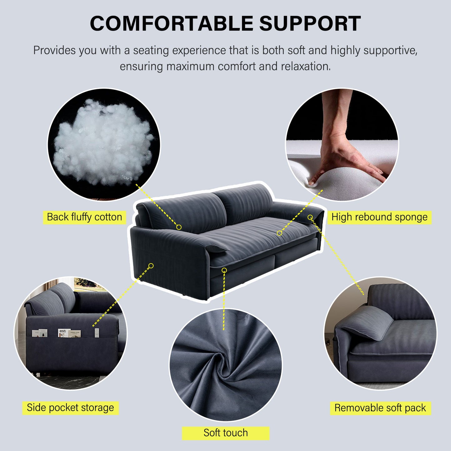 Queen Pull Out Sofa Bed With Side Storage