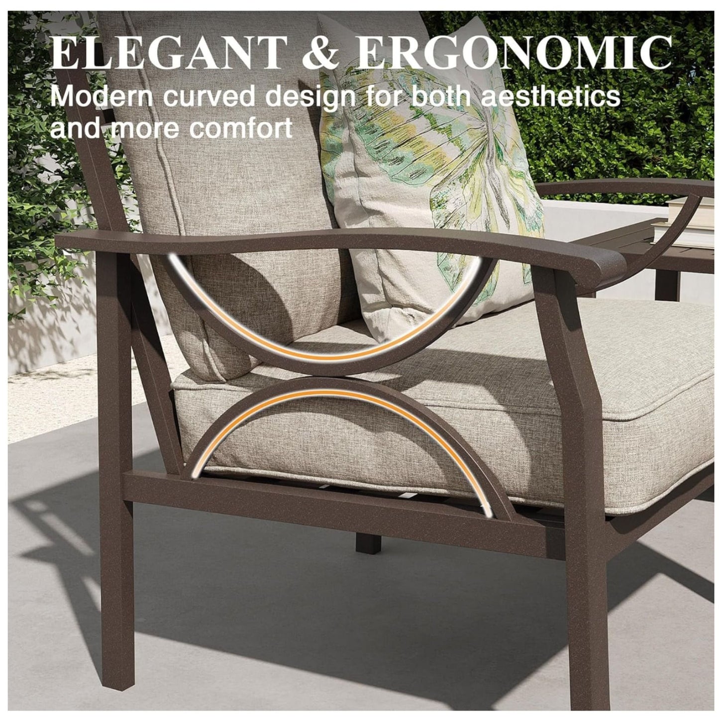 All-Weather Loveseat 2 Seats Sofa With Cushions