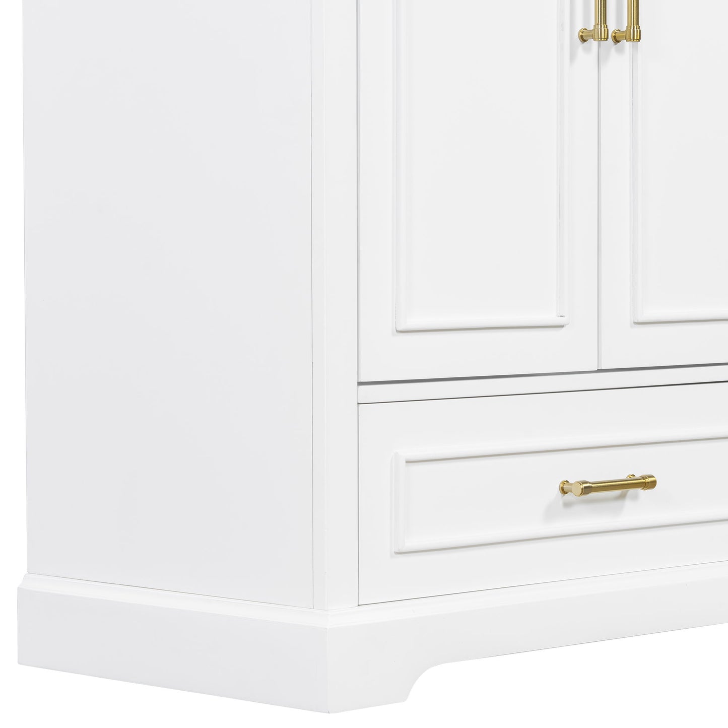 Bathroom Vanity With Sink, 1 Divided Drawer And 2 Soft Close Doors With Double Shelf