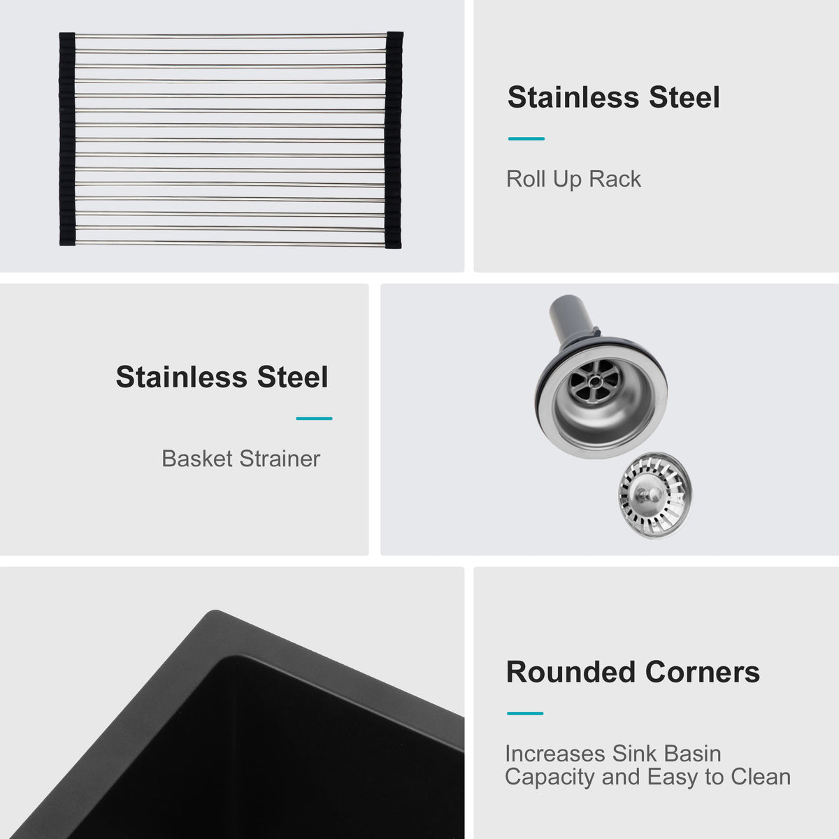 Modern Quartz Kitchen Sink Undermount Granite Composite
