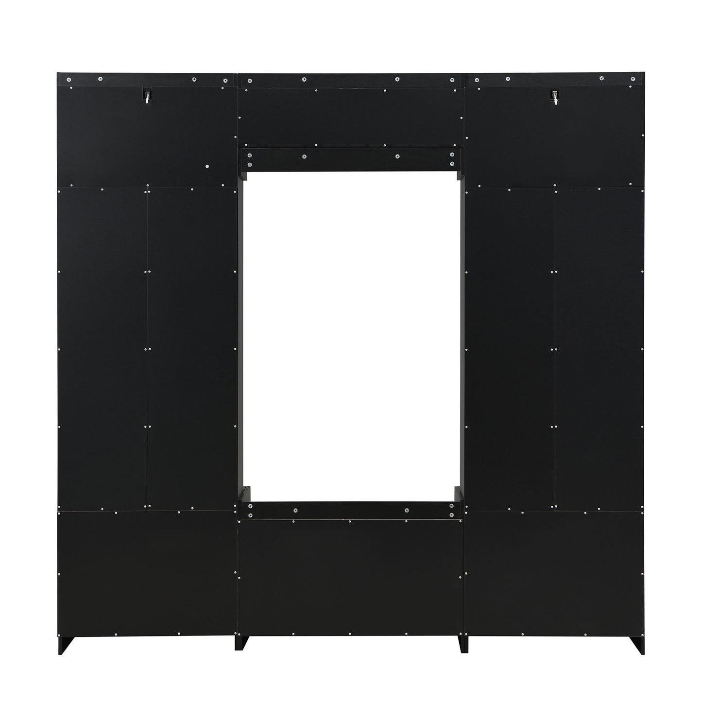 Wide Hall Tree With Shoe Storage, 4 In 1 Entryway Bench With 8 Cubbies, 7 Coat Hooks & Adjustable Shelf For Hallway - Black
