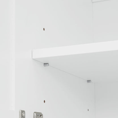 Bathroom Vanity With 2 Damping Hinge Doors, 3 Drawers, Adjustable Shelves - White