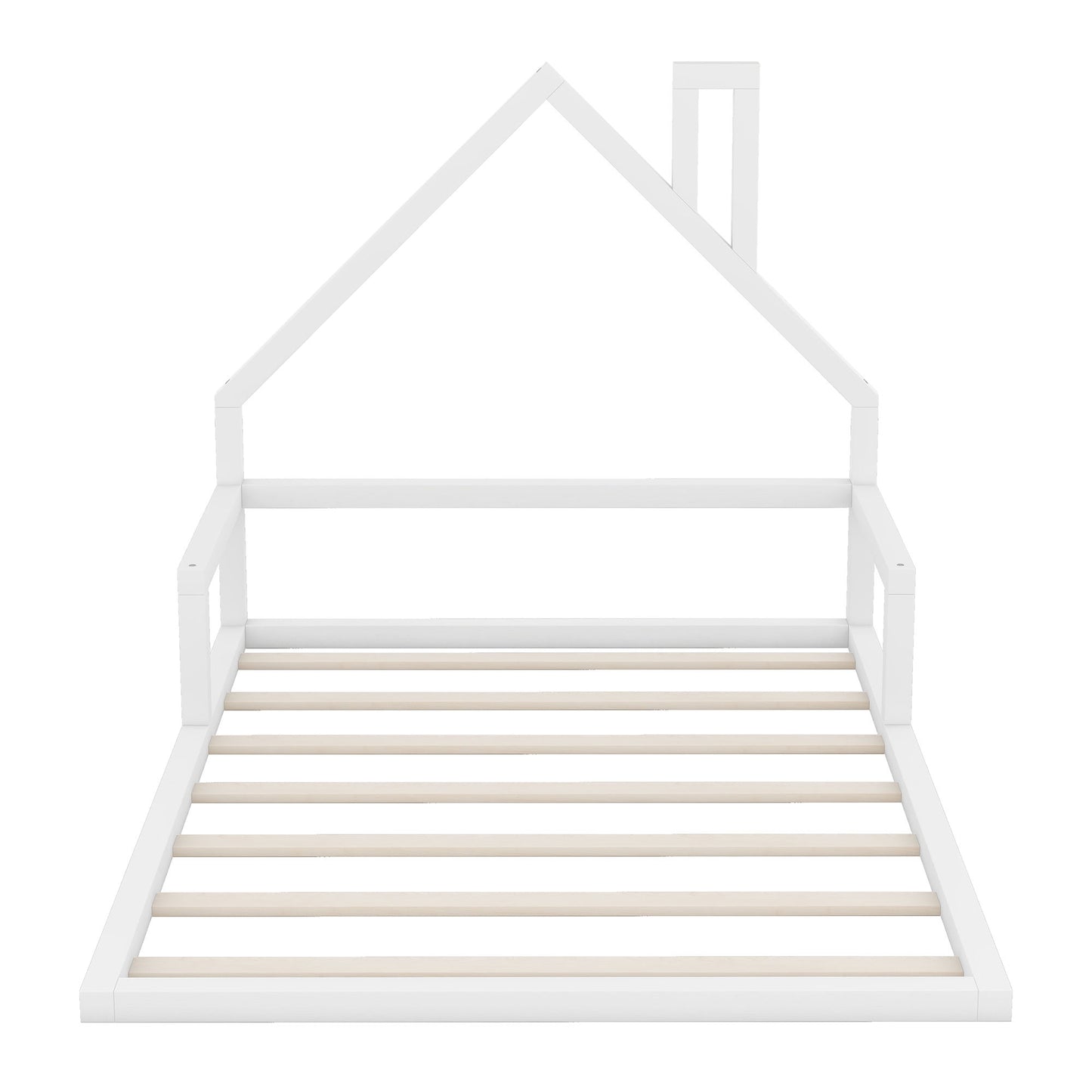 Elegant Floor Bed With House Shaped Headboard