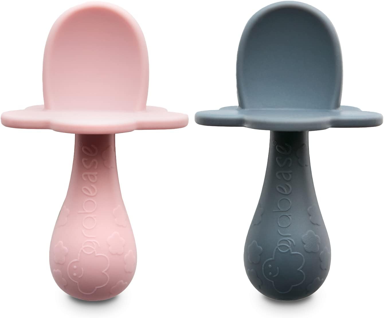 Grabease Baby Silicone Spoon Set - Blush, Gray
