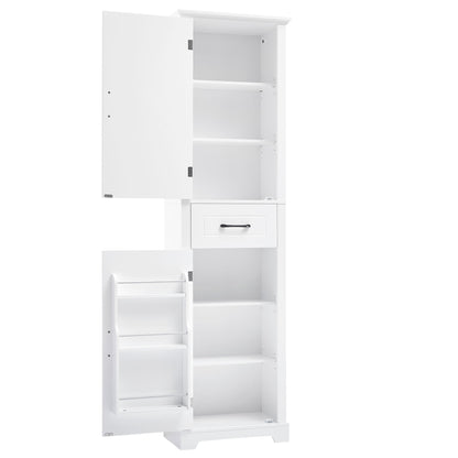 Tall Freestanding Bathroom Storage Cabinet With 2 Doors And Adjustable Shelves