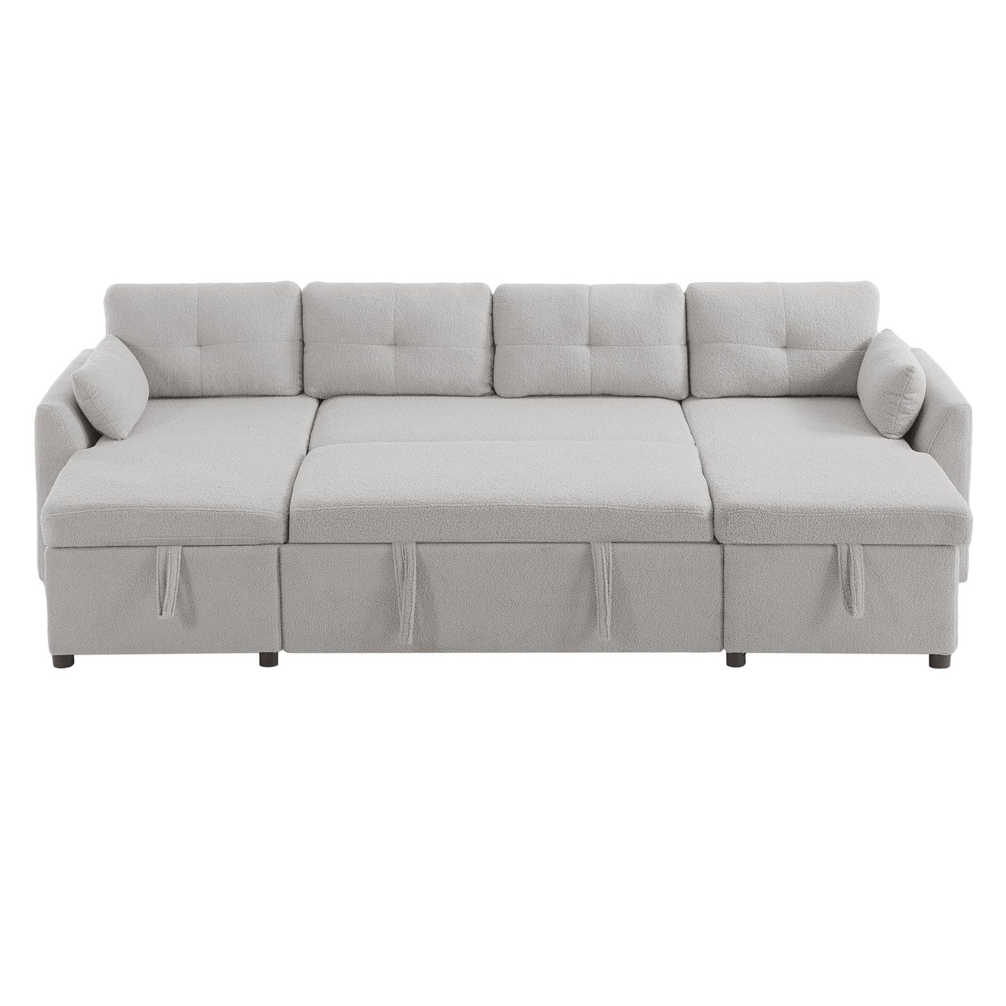 U-Shaped Sectional Sofa Bed With Storage And USB Ports