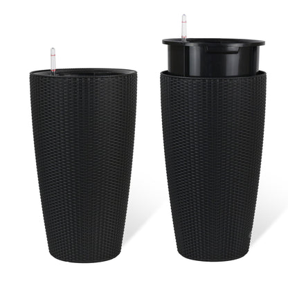 Tall Planters Set With Water Level Monitor And Auto Watering