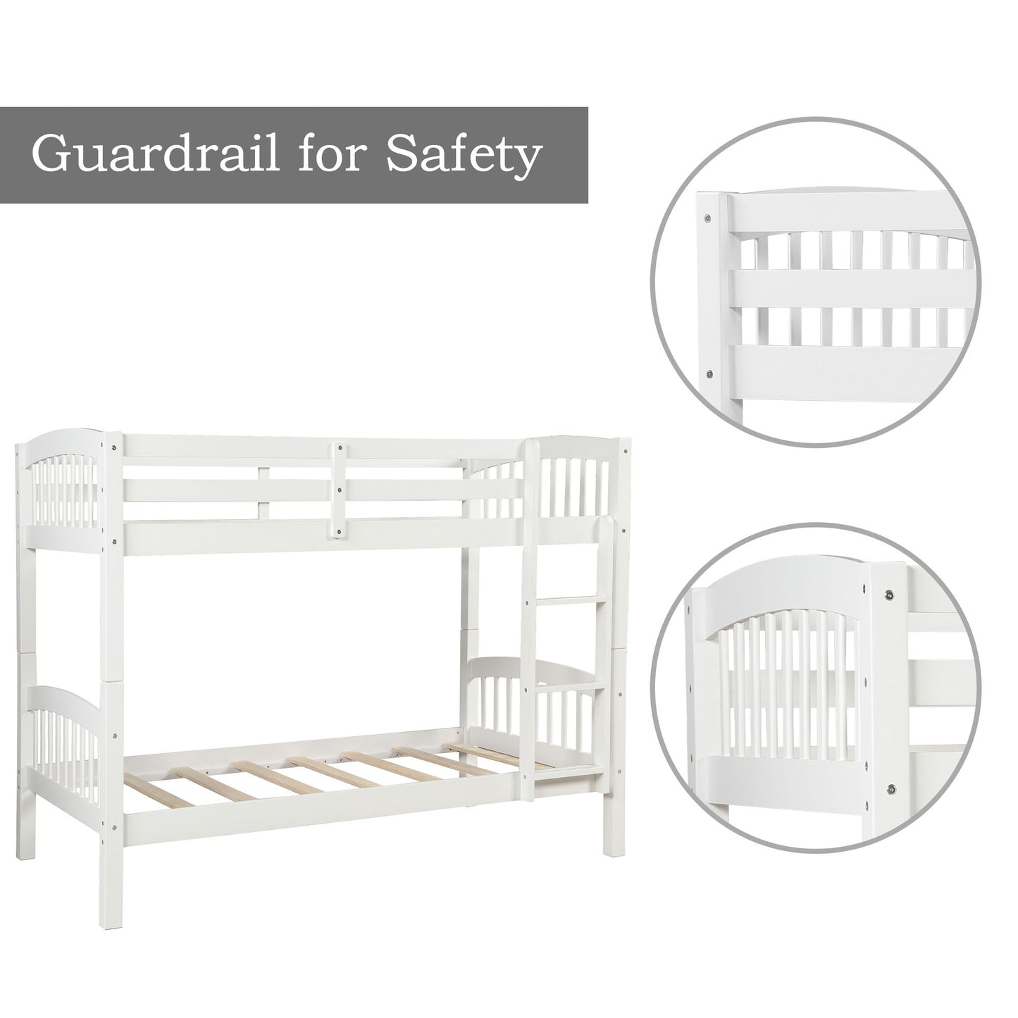 Solid Construction Bunk Bed With Ladder