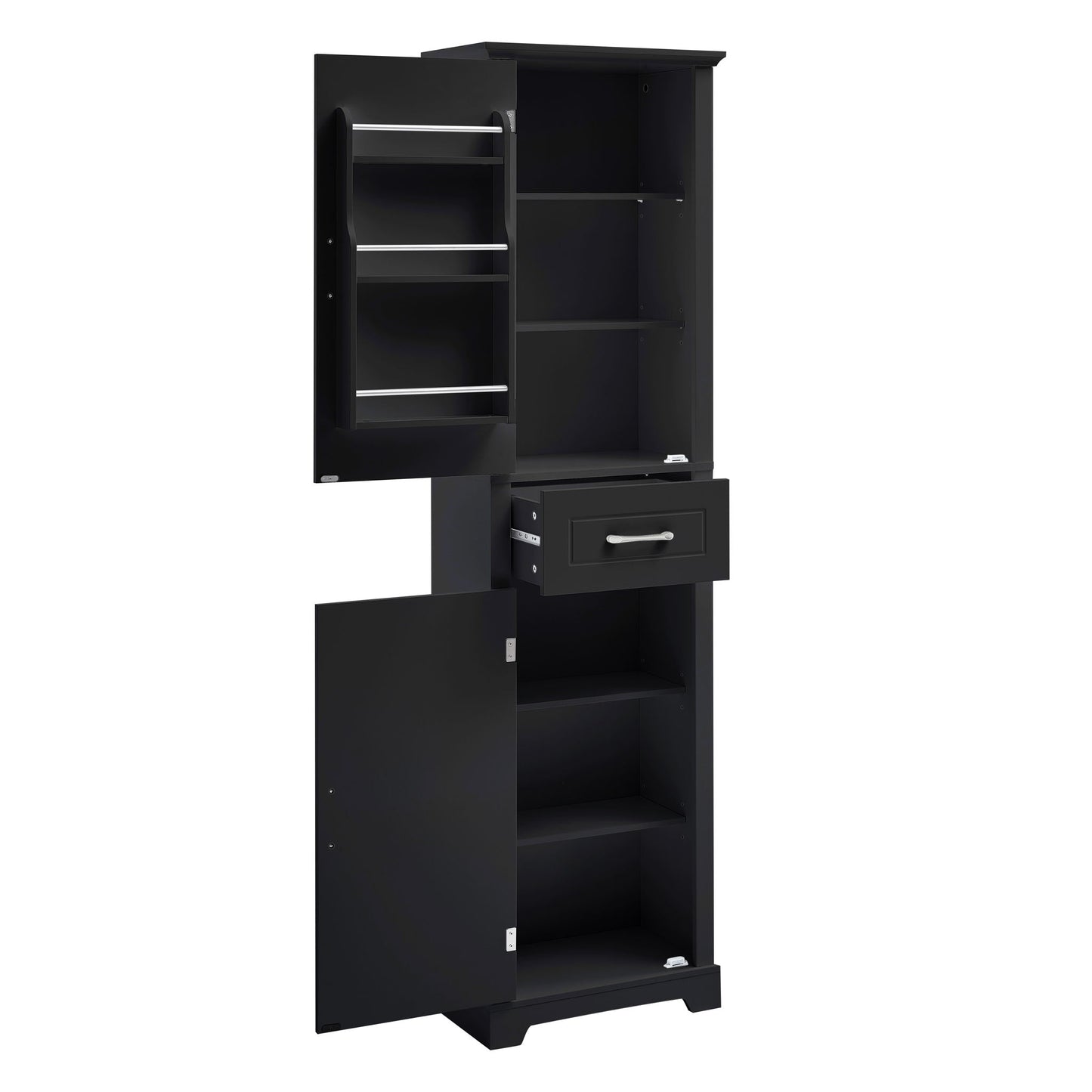 Tall Freestanding Bathroom Storage Cabinet With 2 Doors And Adjustable Shelves