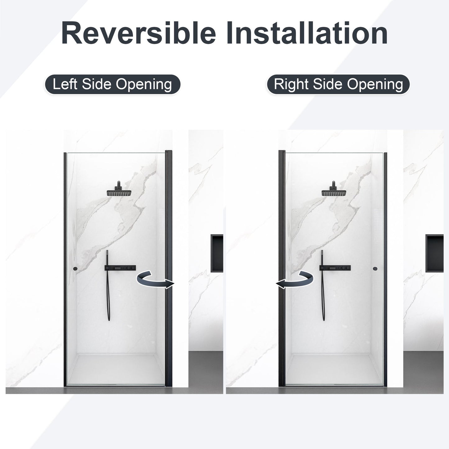 Semi Frameless Circular Pivot Shower Door With 1 / 4" Sgcc Tempered Glass