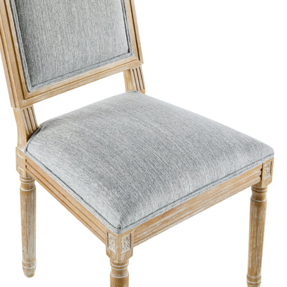 French Country Style Dining Chair With Upholstered Seating And Fluted Legs
