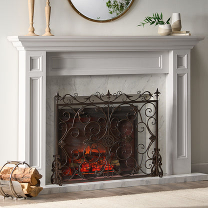 Darcie - Wrought Fireplace Screen, Ornate Design
