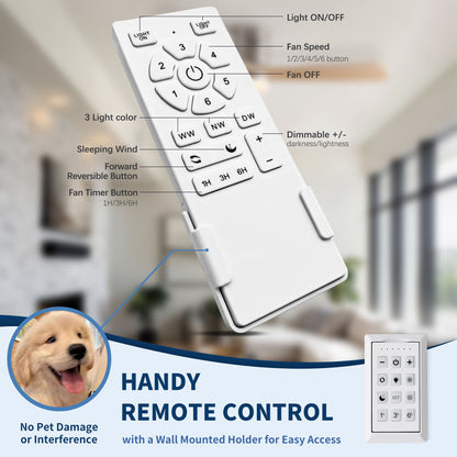 Low Profile Flush Mount Intergrated LED Ceiling Fan With Light And Silent Reversible Motor