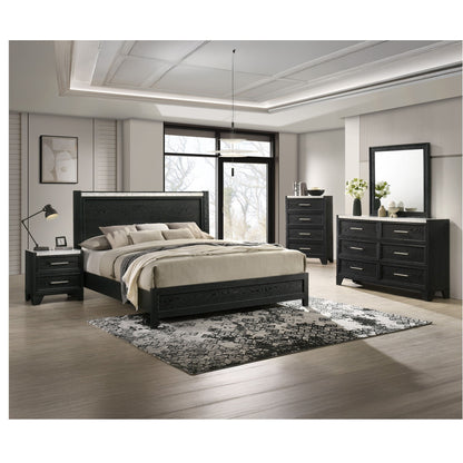 2 Drawers Nightstand - Black / White