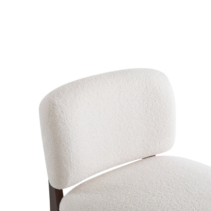 Modern Boucle Lounge Chair With Solid Wood Fram