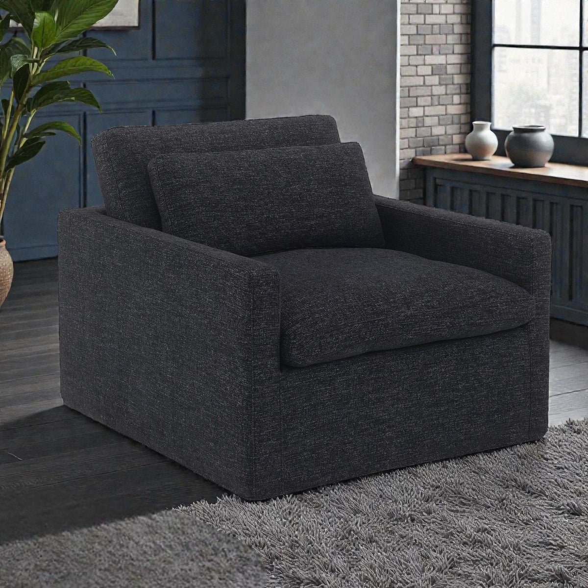 Naveen - Swivel Chair With 1 Toss Pillow