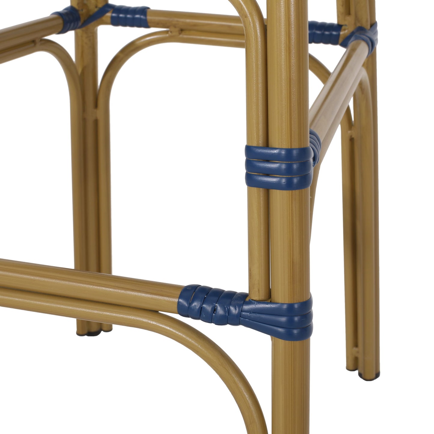 Outdoor Wicker And Aluminum French Barstools (Set of 2)