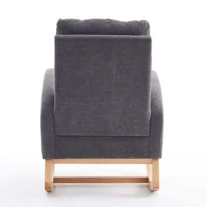 Accent Rocking Chair With Footrest, High Back