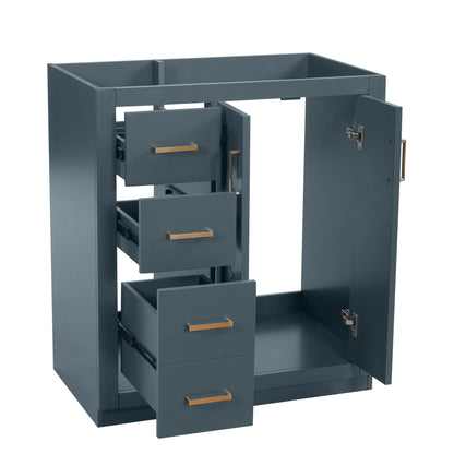 Retro Style Bathroom Vanity With 3 Drawers & Soft-Closing Doors