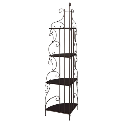 4 Shelf Corner Bookcase - Cappuccino