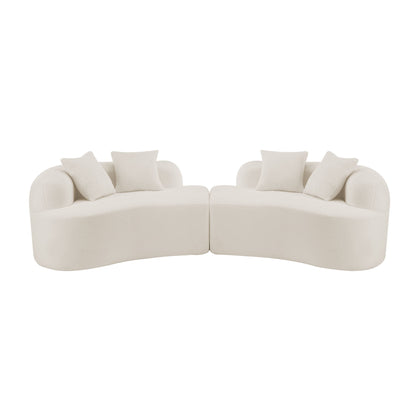 Curved 4 Seater Full Compression Sponge Sofa