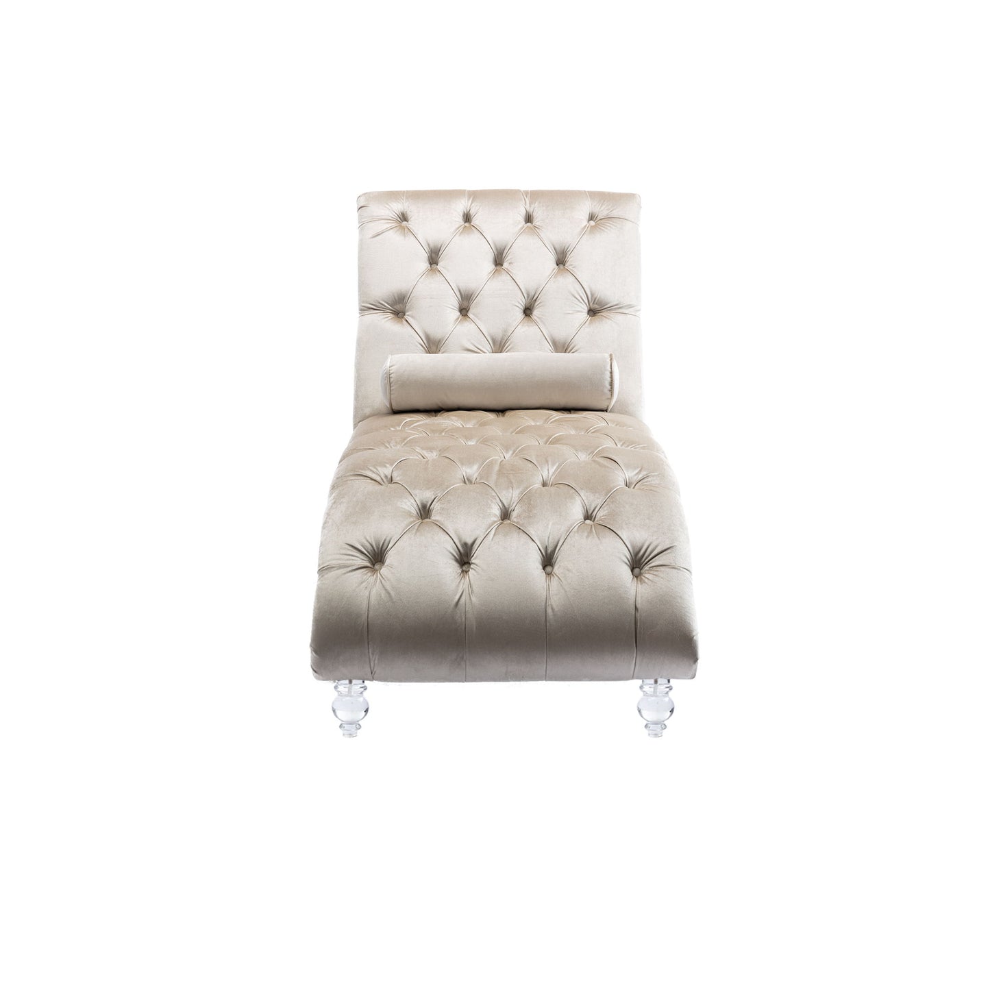 Chaise Lounge Indoor, Button Tufted Upholstered Chaise Lounge Chair With Pillow