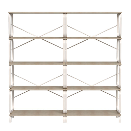 5 Tier Industrial Bookshelf, Tall Bookcase With Open Design, Vintage Storage Organizer