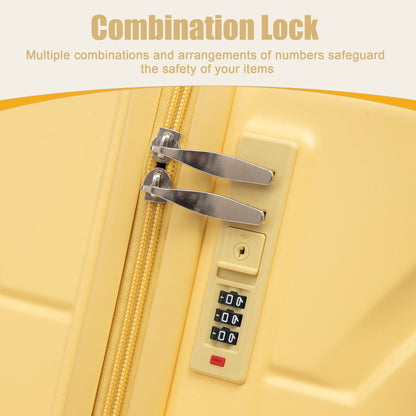 Hard Shell Luggage With Scratch Resistant Surface, 4 Wheels, Combination Lock & Side Hooks