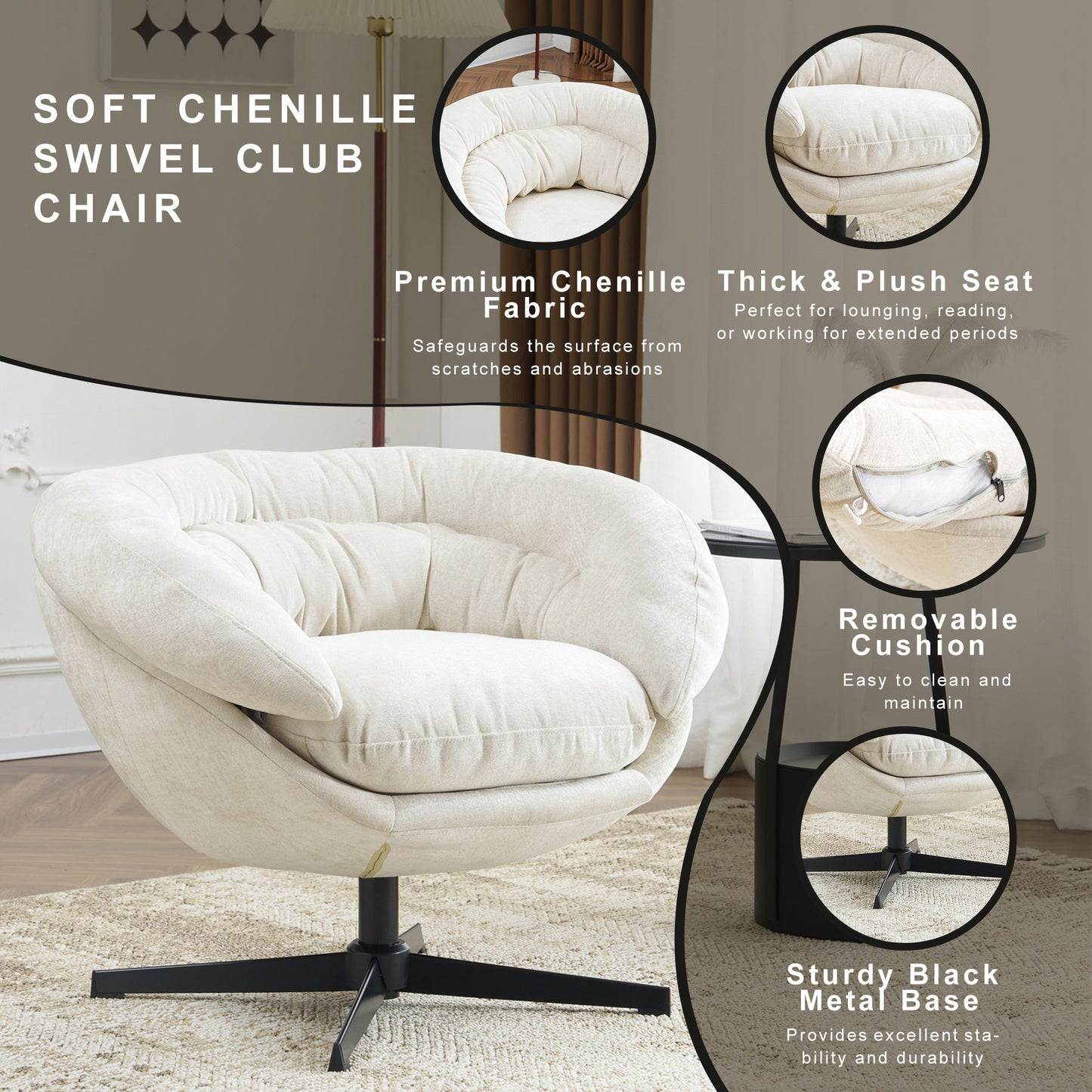 Modern Office Chair With 360 Degree Swivel