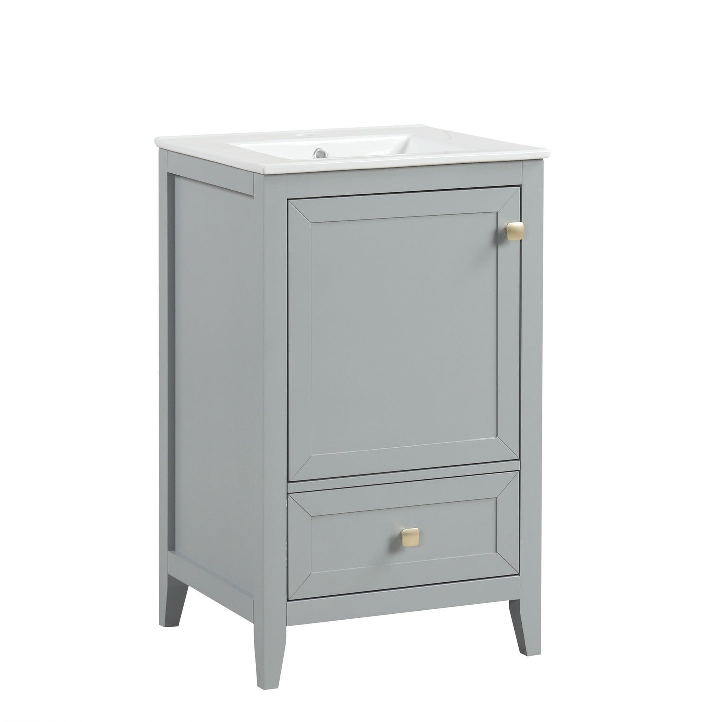 Bathroom Vanity With Sink, Soft Closing Cabinet Door, Storage Rack And Drawer
