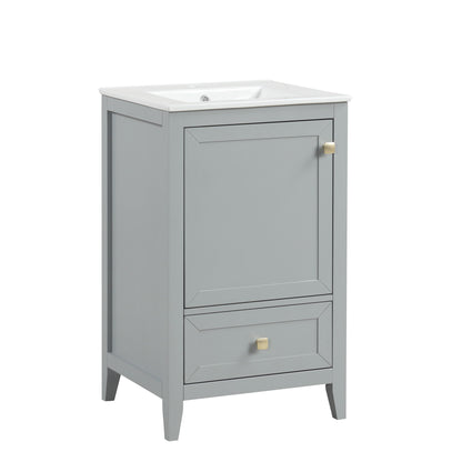 Bathroom Vanity With Sink, Soft Closing Cabinet Door, Storage Rack And Drawer