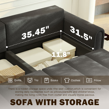 4 Seater Modern Couch With Seats Storage