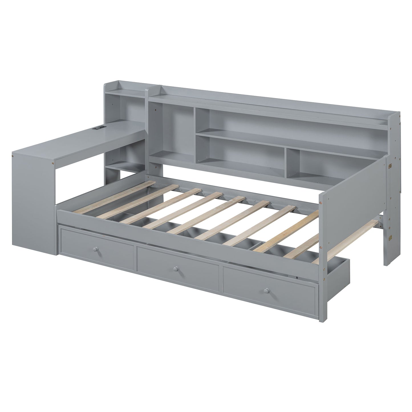 Daybed With 3 Drawers USB Ports And Desk