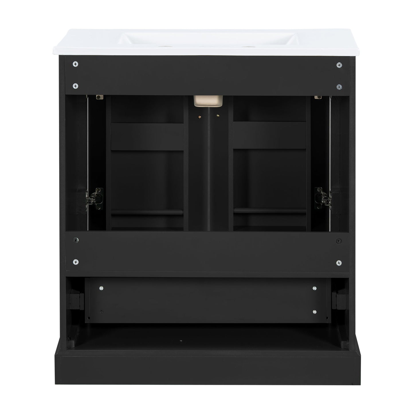 Bathroom Vanity With Sink, 1 Divided Drawer And 2 Soft Close Doors With Double Shelf